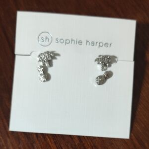 Silver Pineapple Stud Earrings